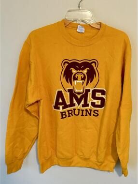 Port Company AMS Bruins Crewneck Sweatshirt Yellow Size Medium